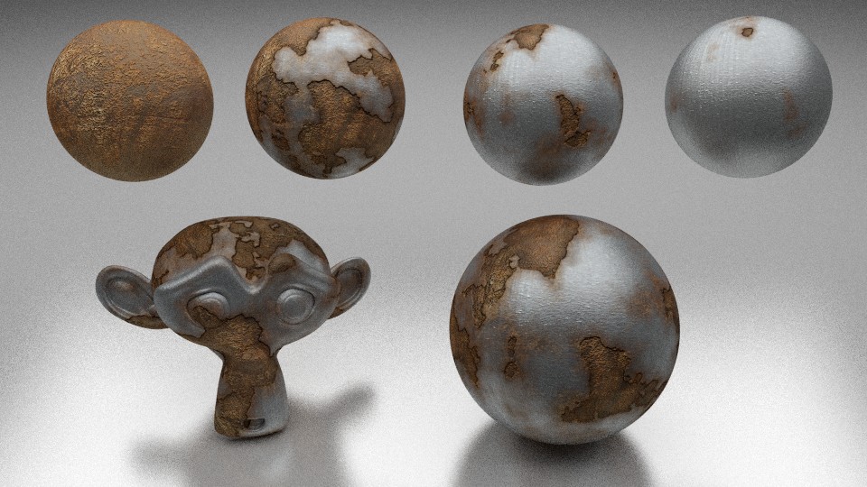 Rusty Metal cycles semi-procedural shader preview image 1